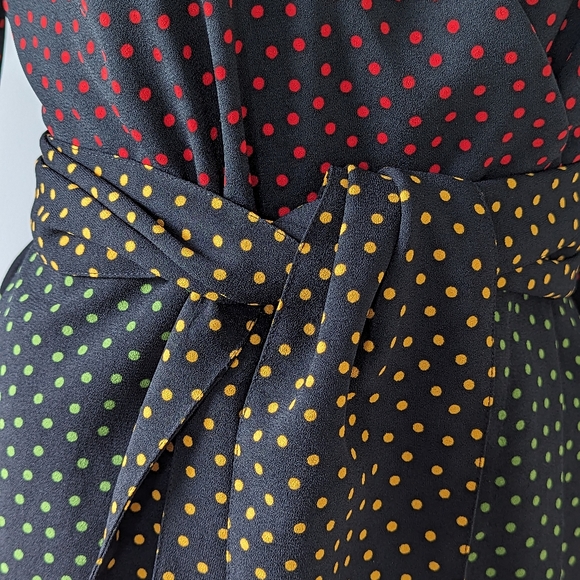 Zara polka dot multi color wrap top with tie crepe - Picture 10 of 11